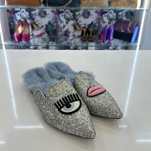 Chiara Ferragni Fur and Leather mules